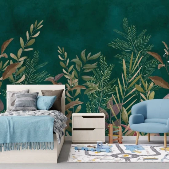 Fototapet fara imbinari Colorful Flowers In The Night