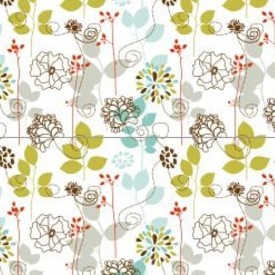 Fototapet fara imbinari Colorful Flowers Pattern