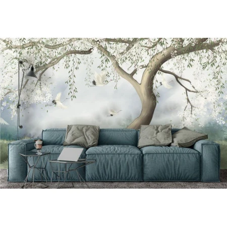Fototapet fara imbinari Copacul Si Egretele Premier Decor