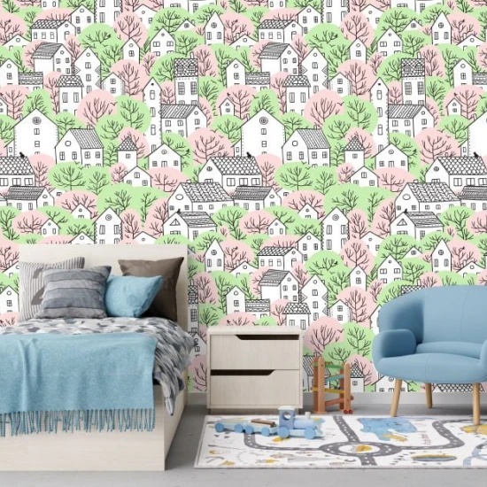 Fototapet fara imbinari Cozy Village