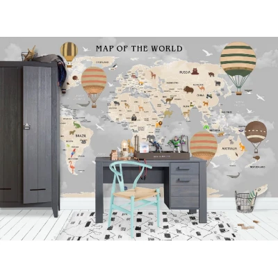 Fototapet fara imbinari Dream Conquering The World In Balloons Premier Decor