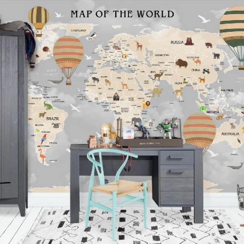 Fototapet fara imbinari Dream Conquering The World In Balloons