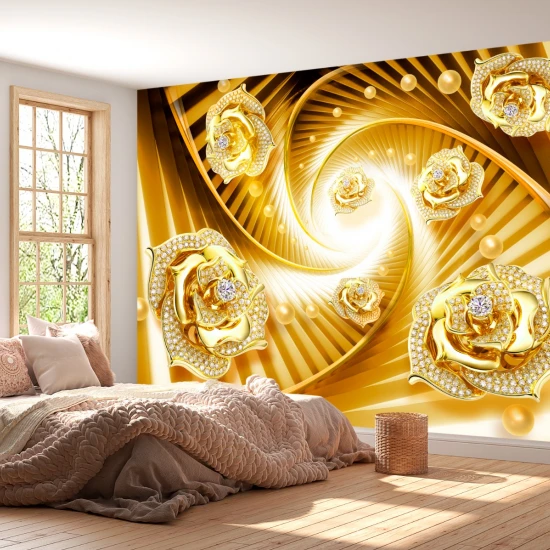 Fototapet fara imbinari Gold flowers