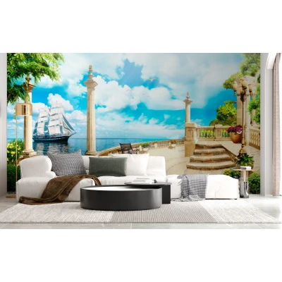Fototapet fara imbinari Ship On The Coast Premier Decor