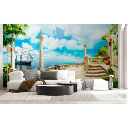 Fototapet fara imbinari Ship On The Coast Premier Decor