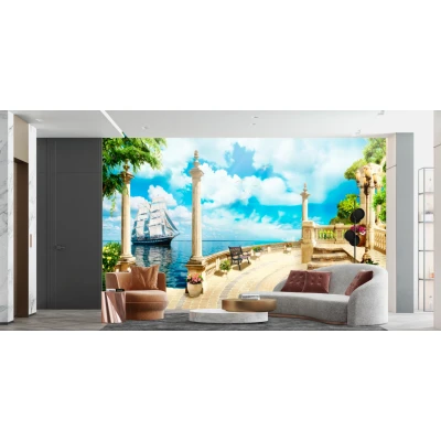 Fototapet fara imbinari Ship On The Coast Premier Decor