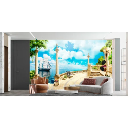 Fototapet fara imbinari Ship On The Coast Premier Decor