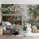 Fototapet fara imbinari Jungle Landscape With Wild Animals