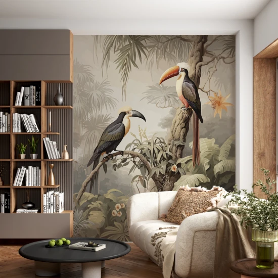 Fototapet fara imbinari Parrots in Jungle