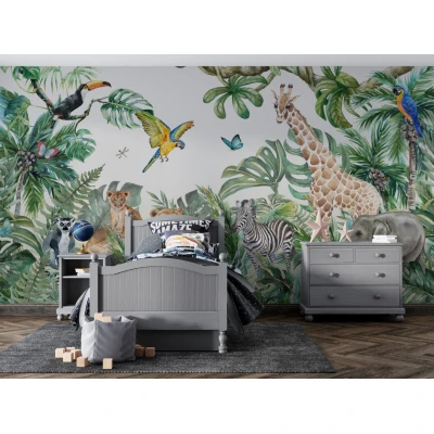 Fototapet fara imbinari Tropics With Animals Premier Decor