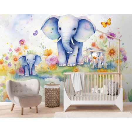 Fototapet fara imbinari Watercolour Elephant Premier Decor