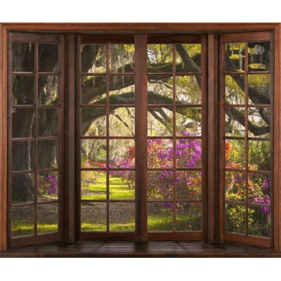 Fototapet fara imbinari Fereastră Către Grădină Premier Decor
