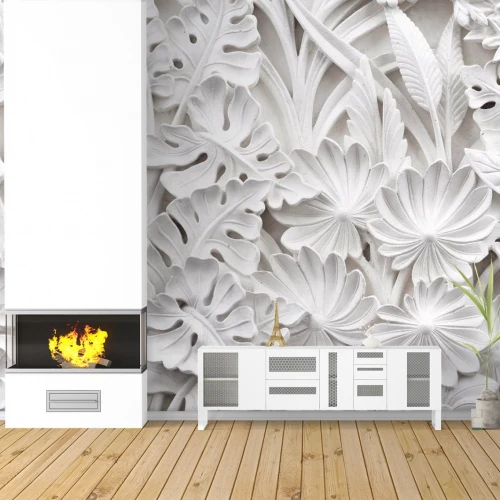 Fototapet fara imbinari Iluzie Flori 3D