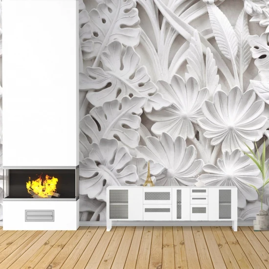 Fototapet fara imbinari Iluzie Flori 3D