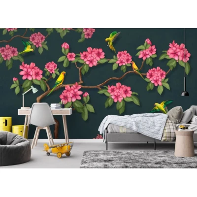 Fototapet fara imbinari Flori Roșii Premier Decor