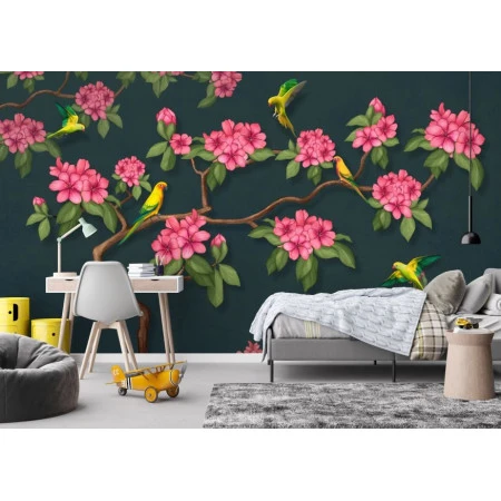Fototapet fara imbinari Flori Roșii Premier Decor