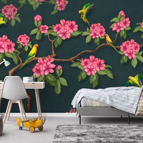 Fototapet fara imbinari Flori Roșii