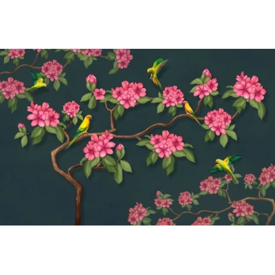 Fototapet fara imbinari Flori Roșii Premier Decor