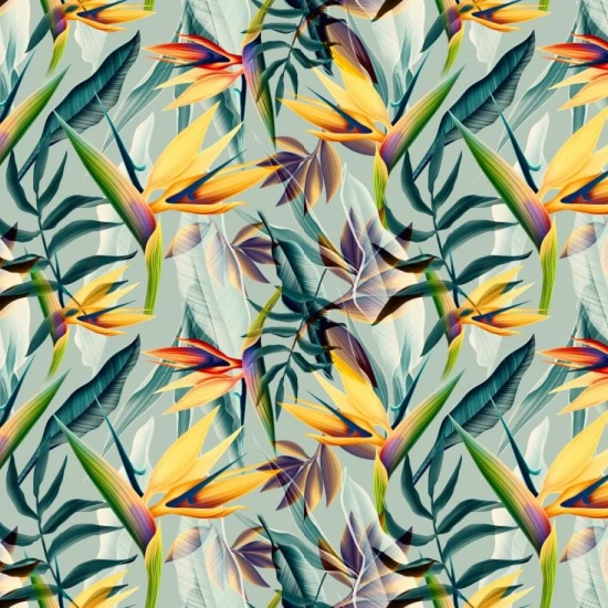 Fototapet fara imbinari Flori Tropicale Colorate