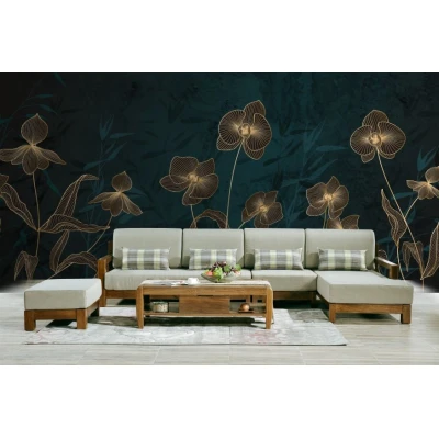 Fototapet fara imbinari Floricele Aurii Premier Decor