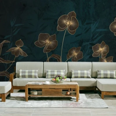 Fototapet fara imbinari Floricele Aurii Premier Decor