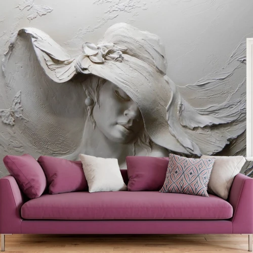 Fototapet fara imbinari Flower Hat Girl