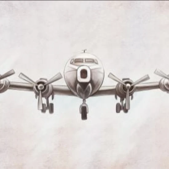 Fototapet fara imbinari Flying Airplane