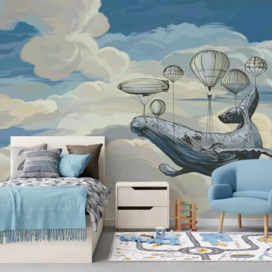 Fototapet fara imbinari Flying Whale