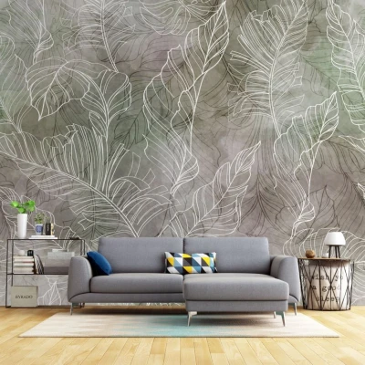 Fototapet fara imbinari Frunze Stilizate Premier Decor