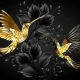 Fototapet fara imbinari Golden Colibri Fototapet fara imbinari Golden Colibri