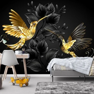 Fototapet fara imbinari Golden Colibri Premier Decor