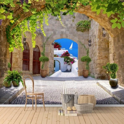 Fototapet fara imbinari Grece Travel Story Premier Decor