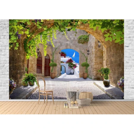 Fototapet fara imbinari Grece Travel Story Premier Decor