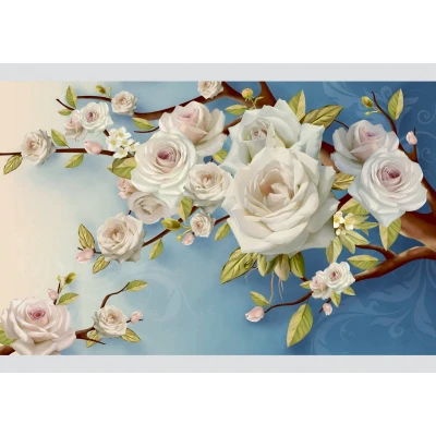 Fototapet fara imbinari Ramura Cu Trandafiri Premier Decor