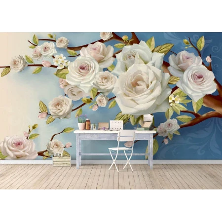 Fototapet fara imbinari Ramura Cu Trandafiri Premier Decor