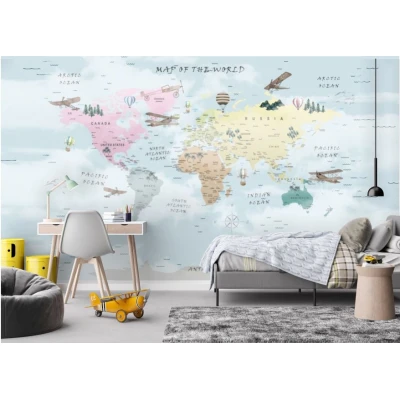 Fototapet fara imbinari Harta Lumii Premier Decor