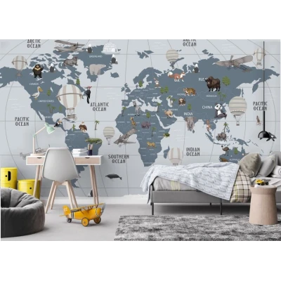 Fototapet fara imbinari Harta Lumii Premier Decor