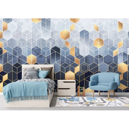 Fototapet fara imbinari Hexagon