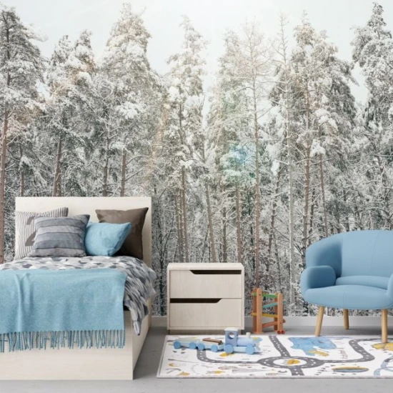 Fototapet fara imbinari Iarna În Pădure