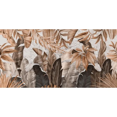Fototapet fara imbinari Jungle Ocher Leaves Premier Decor