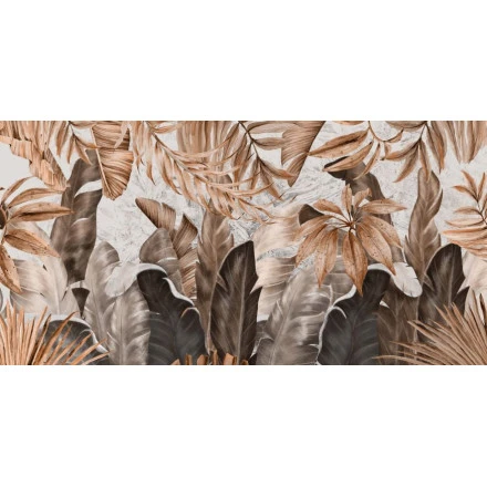Fototapet fara imbinari Jungle Ocher Leaves