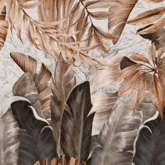 Fototapet fara imbinari Jungle Ocher Leaves