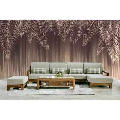 Fototapet fara imbinari Jungle Brown Lesves Premier Decor
