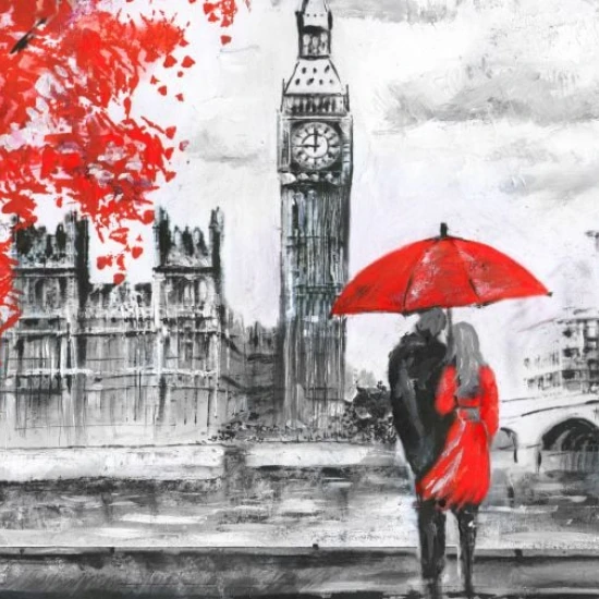 Fototapet fara imbinari London Rainy Day