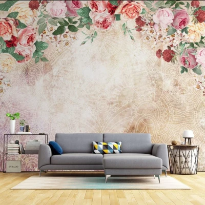 Fototapet fara imbinari Mandala si Flowers Premier Decor
