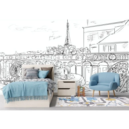 Fototapet fara imbinari Paris Drawing Premier Decor