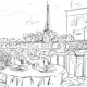 Fototapet fara imbinari Paris Drawing Fototapet fara imbinari Paris Drawing