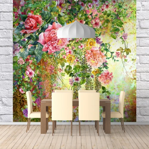 Fototapet fara imbinari Perete Înflorat