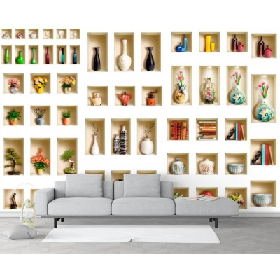 Fototapet fara imbinari Vaze Pe Perete Premier Decor