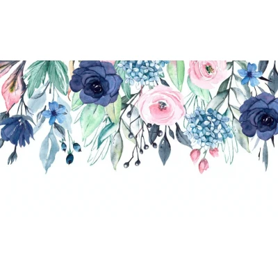 Fototapet fara imbinari Watercolor Flowers Premier Decor